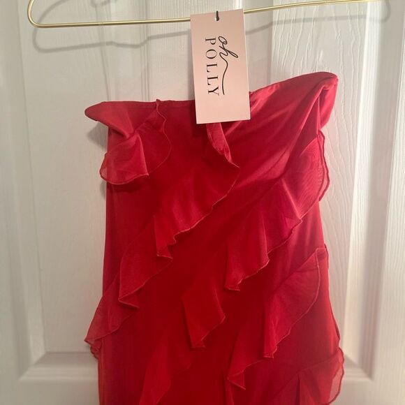 Oh Polly Nevali Bandeau Ruffle Dress NWT! - Picture 6 of 10